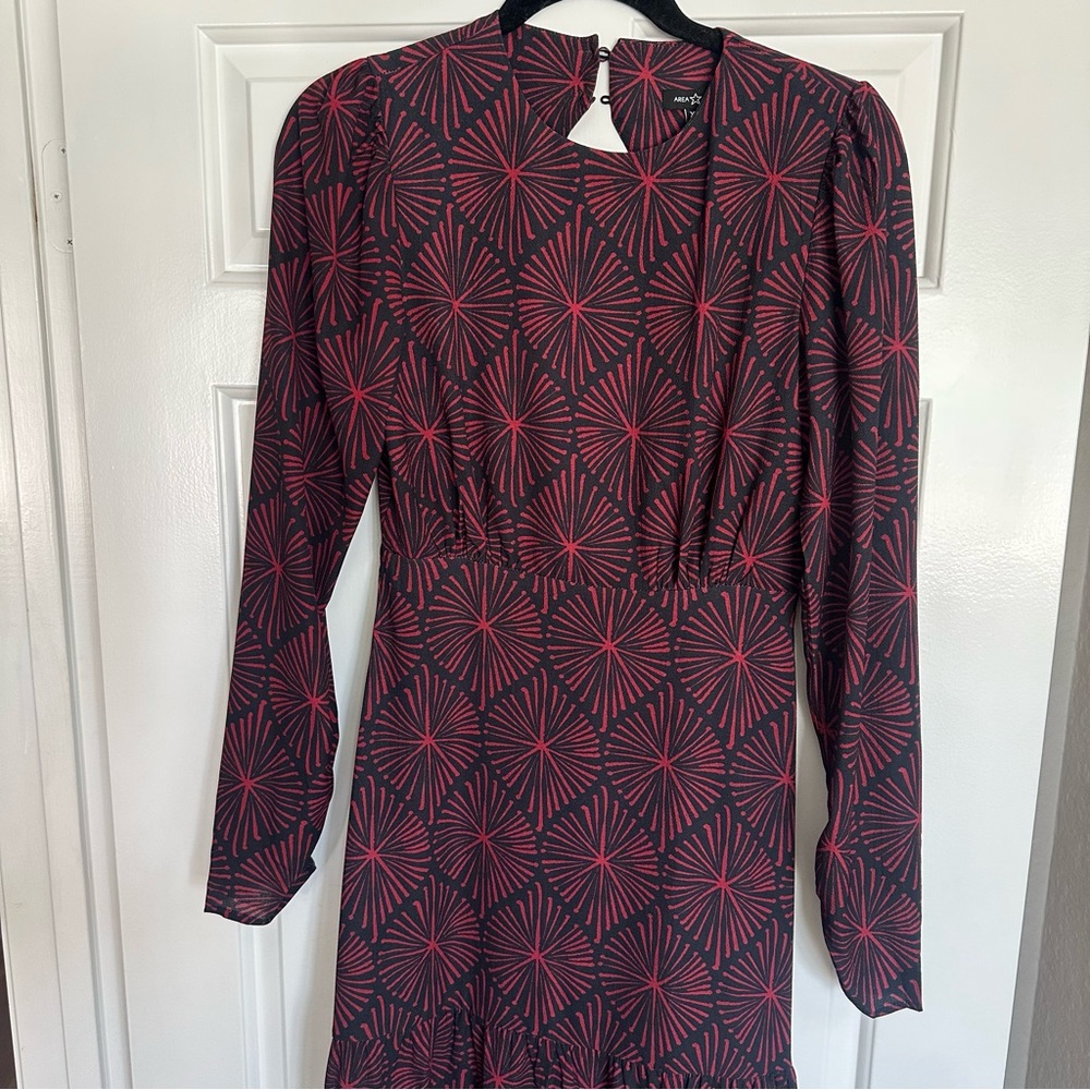 Area Stars Tiered Patterned Dress, Sz XS